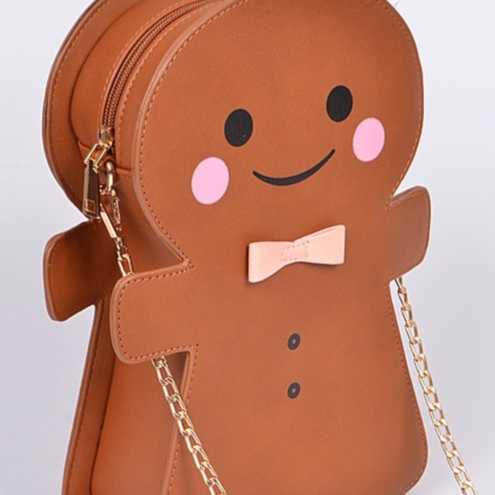Gingerbread Man Cookie 3D Holiday Crossbody Clutch - Picture 4 of 6